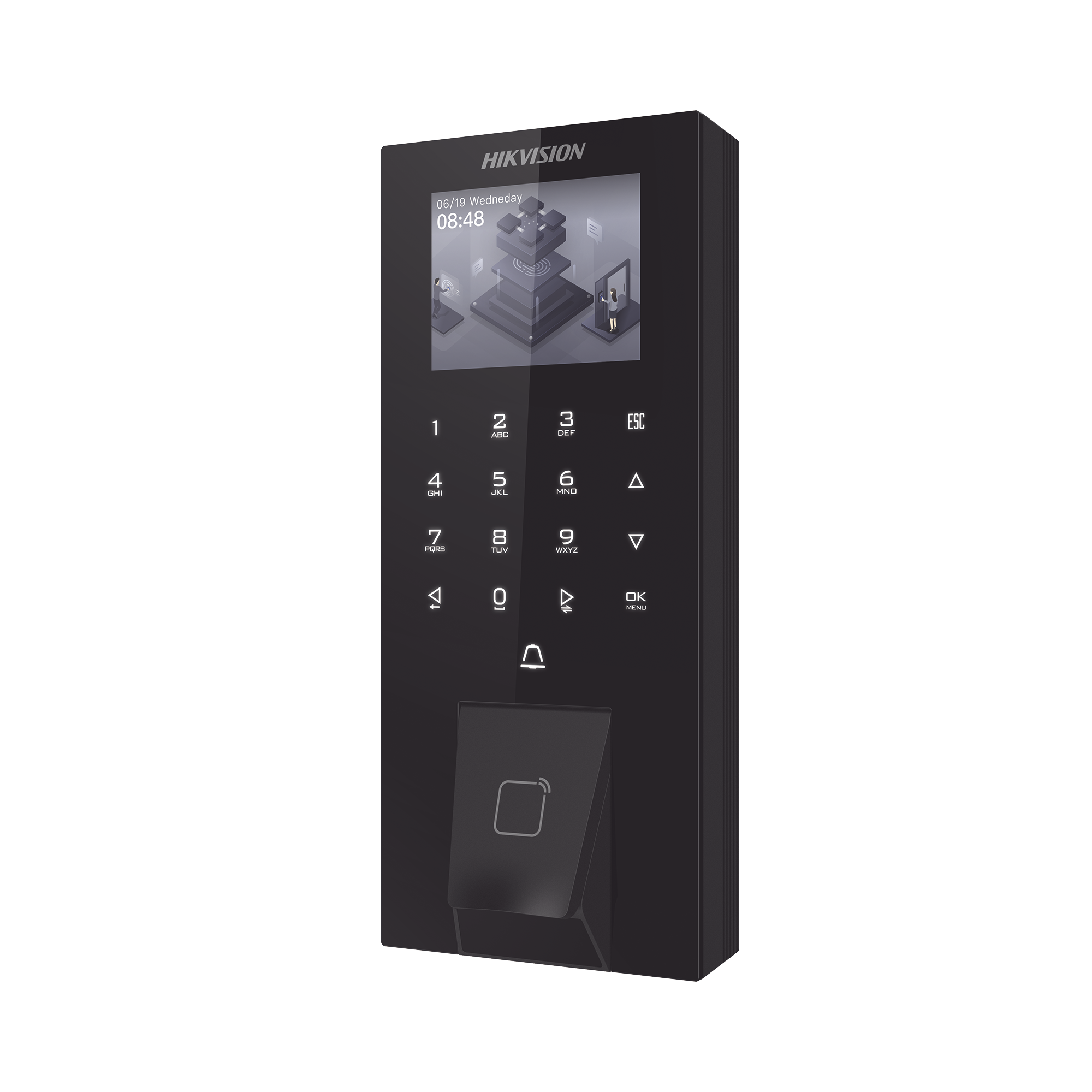 HIKVISION - Biometrico IP65 WiFi PoE para Acceso y Asistencia / 5,000 Huellas y Tarjetas / Administración en la Nube con HikConnect Teams / Salida 12 Vcd para Chapa