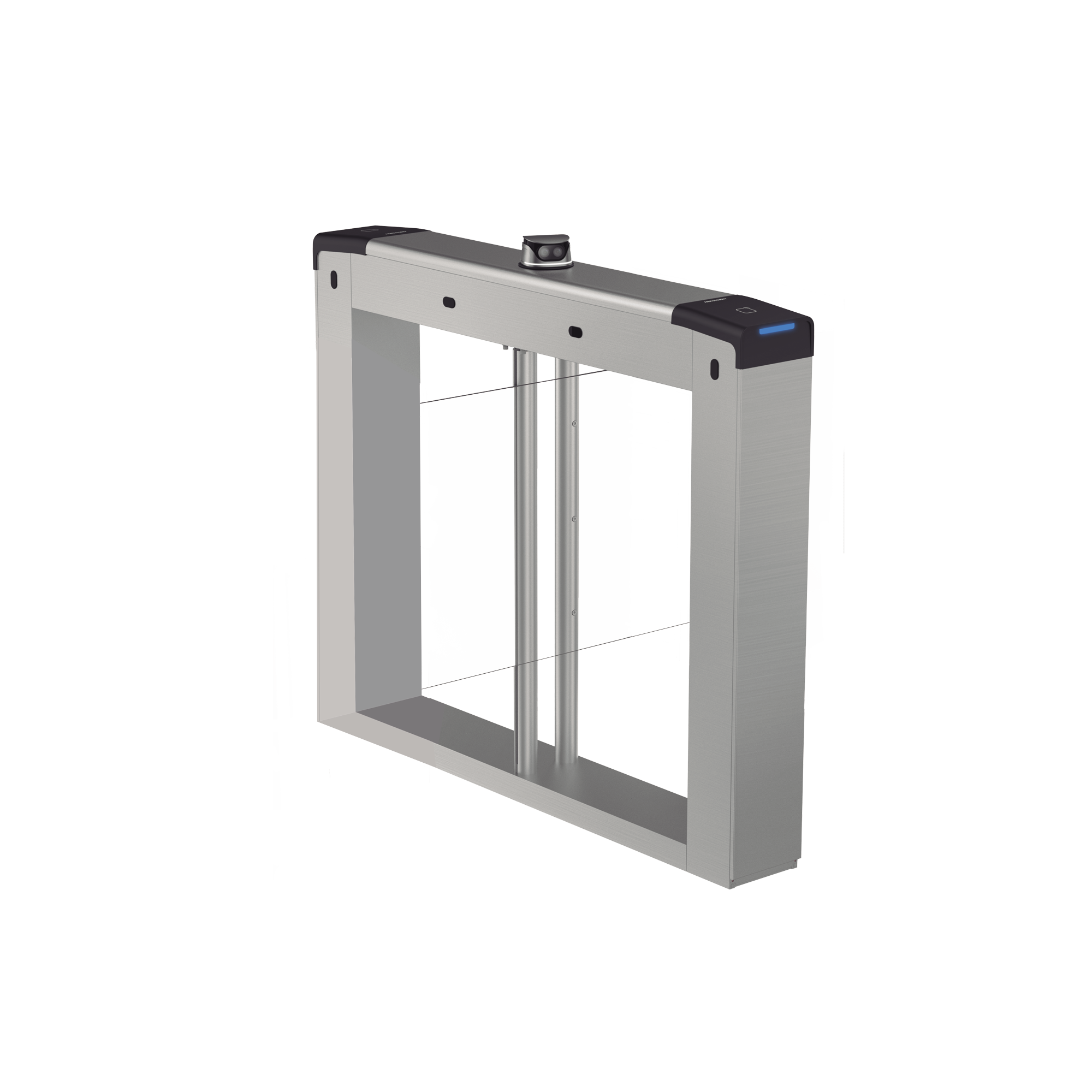 HIKVISION - Torniquete Swing Central / Reconocimiento Facial y Lectores de Tarjeta Incluidos / Bidireccional / 5,000,000 MCBF / 4 Pares de dToF / Carriles Seleccionables de 65 o 90 cms (aletas de acrilico no incluidas) / Requiere Torniquetes Laterales