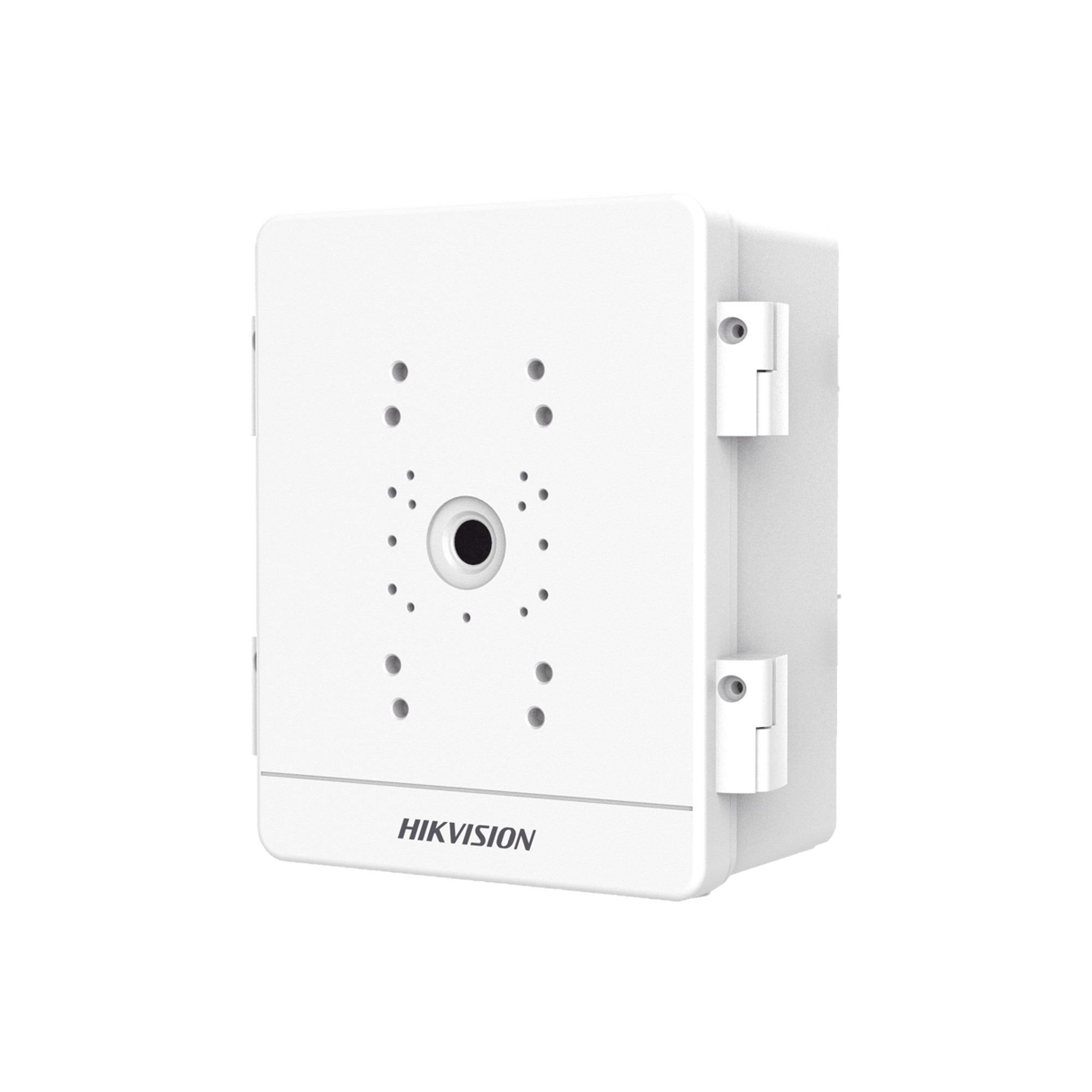 HIKVISION - Caja para Videovigilancia para Exterior / Uso en Pared o Poste / IP66 / IK10 / Dimensiones: 387 X 432 X 225 mm / Soporta 3 Dispositivos (PTZ, Bocinas, Cámaras Fijas)