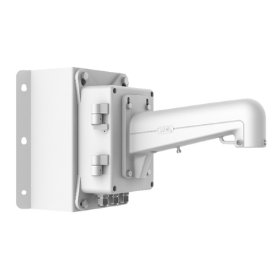 HIKVISION - Montaje de Esquina con Caja de Conexión para Domos PTZ epcom y HIKVISION / Fabricado con Aleación de Aluminio y Acero