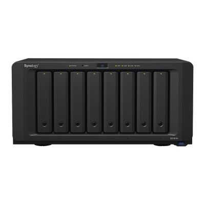 SYNOLOGY - Servidor NAS de escritorio con 8 bahías / Expansible a 18 bahías / Hasta 252 TB / 4GB de RAM