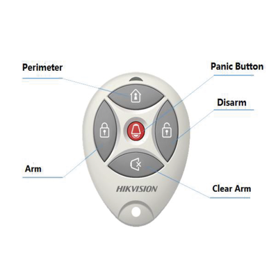 HIKVISION - (AX HUB) Control Remoto tipo Llavero con 5 Botones y Led Indicador