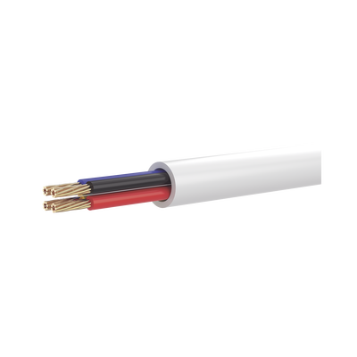 HIKVISION - Bobina de 100 Metros (328.08 Pies) de Cable Multifilar / CCA / 4 x 22 AWG / Color Blanco / PVC / CCAM / Uso en Interior / Aplicaciones en Alarmas - Automatización