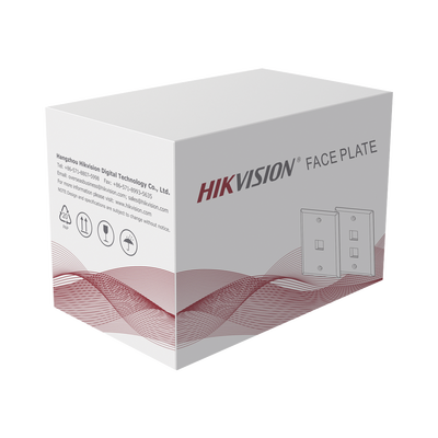 HIKVISION - Placa de Pared (Face Plate) / 1 Puerto / Color Blanco / Caja con 20 Piezas / ABS