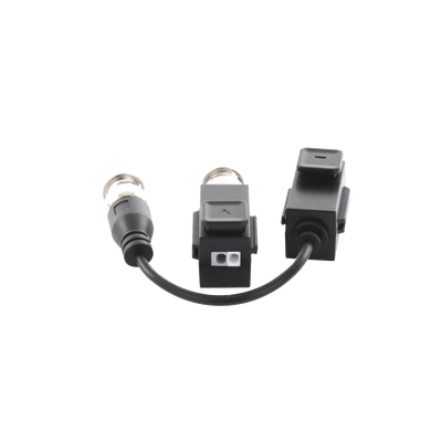 HIKVISION - Kit de Transceptor (Balluns) TURBOHD con Boton Push / Hasta 8 MP (4K) / 100% Cobre / Soporta HD-TVI / AHD / CVI / CVBS / Audio por Coaxitron / Datos para Menu de Configurar de Cámaras
