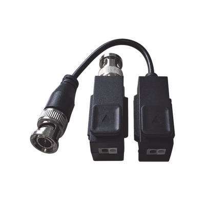 HIKVISION - Kit de Transceptor (Balluns) TURBOHD con Boton Push / Hasta 8 MP (4K) / 100% Cobre / Soporta HD-TVI / AHD / CVI / CVBS / Audio por Coaxitron / Datos para Menu de Configurar de Cámaras