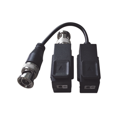 HIKVISION - Kit de Transceptor (Balluns) TURBOHD con Boton Push / Hasta 8 MP (4K) / 100% Cobre / Soporta HD-TVI / AHD / CVI / CVBS / Audio por Coaxitron / Datos para Menu de Configurar de Cámaras