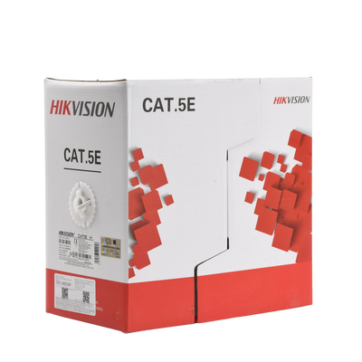 HIKVISION - Bobina de Cable UTP 305 Metros (1000 Pies) / Cat5E (24 AWG) / Color Blanco / PVC (CM) / Uso en Interior / 100% Cobre / Aplicaciones de CCTV y Redes de Datos