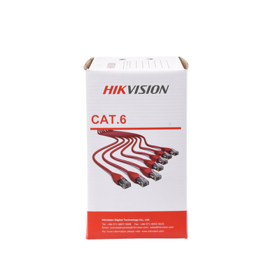 HIKVISION - Bobina de cable UTP 305 mts / Cat6 (23 AWG) / Color Gris / PVC (CM) / Uso en Interior / 100% Cobre / Aplicaciones de CCTV y Redes de Datos