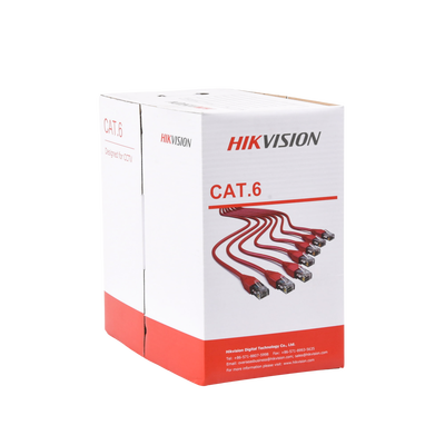 HIKVISION - Bobina de cable UTP 305 mts / Cat6 (23 AWG) / Color Gris / PVC (CM) / Uso en Interior / 100% Cobre / Aplicaciones de CCTV y Redes de Datos