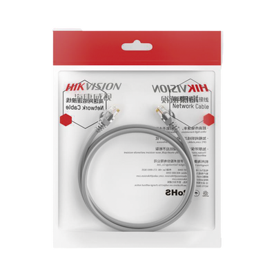 HIKVISION - Cable de Parcheo (Patch Cord) / UTP / Cat. 6 (24 AWG) / 10 Metros (32.81 Pies) / Color Gris / Ideal para PoE+ / Interior
