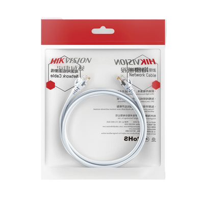 HIKVISION - Cable de Parcheo (Patch Cord) / UTP / Cat. 6 (24 AWG) / 1 Metro (3.28 Pies) / Color Blanco / Ideal para PoE+ / Interior