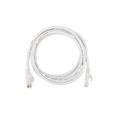 HIKVISION - Cable de Parcheo (Patch Cord) / UTP / Cat. 6 (24 AWG) / 2 Metros (6.56 Pies) / Color Blanco/ Ideal para PoE+ / Interior