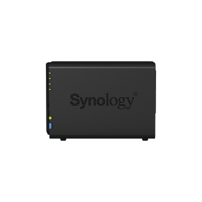SYNOLOGY - Servidor NAS de escritorio con 2 bahías / Hasta 24 TB / Hasta 6GB RAM / Hasta 25 cámaras
