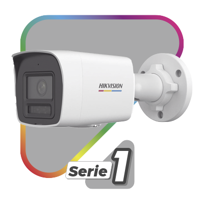HIKVISION - [Dual Light + ColorVu] Bala IP 2 Megapixel / Lente 2.8 mm / 30 mts IR + 30 mts Luz Blanca / Micrófono Integrado / ACUSENSE Lite / Exterior IP67 / dWDR / PoE / Micro SD