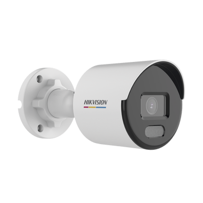 HIKVISION - Bala IP 2 Megapixel / ACUSENSE Lite (Detección de Movimiento en Humanos y Vehículos)  / Lente 2.8 mm / Luz Blanca 30 mts / Imagen a Color 24/7 / Exterior IP67 /  WDR 120 dB / PoE / ONVIF