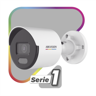 HIKVISION - Bala IP 2 Megapixel / ACUSENSE Lite (Detección de Movimiento en Humanos y Vehículos)  / Lente 2.8 mm / Luz Blanca 30 mts / Imagen a Color 24/7 / Exterior IP67 /  WDR 120 dB / PoE / ONVIF