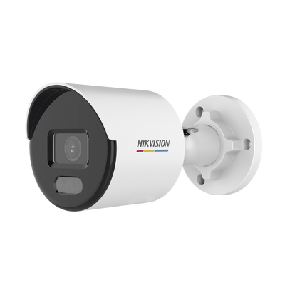 HIKVISION - Bala IP 2 Megapixel / ACUSENSE Lite (Detección de Movimiento en Humanos y Vehículos)  / Lente 2.8 mm / Luz Blanca 30 mts / Imagen a Color 24/7 / Exterior IP67 /  WDR 120 dB / PoE / ONVIF