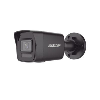 HIKVISION - [Dual Light] Bala IP 4 Megapixel / Color Negro /  Lente 2.8 mm / 30 mts IR + 30 mts Luz Blanca / Micrófono Integrado / ACUSENSE Lite / Exterior IP67 / H.265 / PoE  / Micro SD
