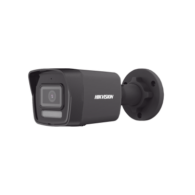 HIKVISION - [Dual Light] Bala IP 4 Megapixel / Color Negro /  Lente 2.8 mm / 30 mts IR + 30 mts Luz Blanca / Micrófono Integrado / ACUSENSE Lite / Exterior IP67 / H.265 / PoE  / Micro SD
