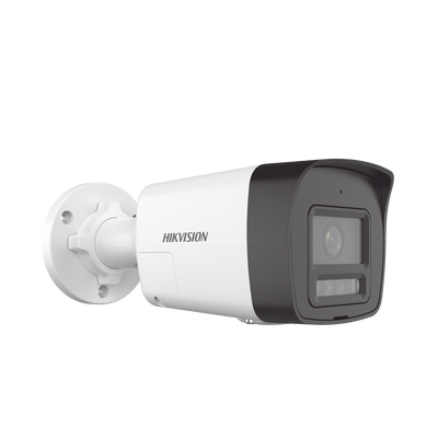 HIKVISION - [PROTECCIÓN ACTIVA] Bala IP 4 Megapixel / Lente 2.8 mm / Dual Light (30 mts IR + 20 mts Luz Blanca)  / Audio de Dos Vías /  Luz Intermitente y Alerta de Audio / Micrófono Integrado / ACUSENSE Lite / Exterior IP67 / H.265 / PoE