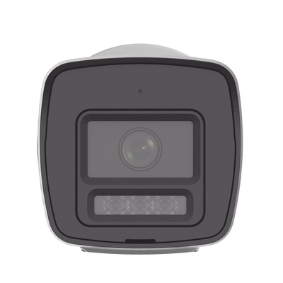 HIKVISION - [PROTECCIÓN ACTIVA] Bala IP 4 Megapixel / Lente 2.8 mm / Dual Light (30 mts IR + 20 mts Luz Blanca)  / Audio de Dos Vías /  Luz Intermitente y Alerta de Audio / Micrófono Integrado / ACUSENSE Lite / Exterior IP67 / H.265 / PoE
