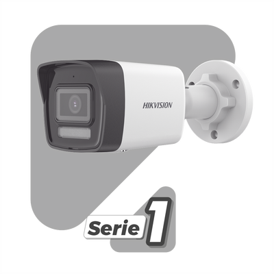 HIKVISION - [Dual Light] Bala IP 6 Megapixel / Lente 2.8 mm / 30 mts IR + 30 mts Luz Blanca / Micrófono Integrado / ACUSENSE Lite / Exterior IP67 / H.265 / PoE / Micro SD