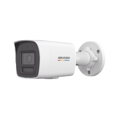 HIKVISION - [Dual Light + ColorVu] Bala IP 6 Megapixel / Lente 2.8 mm / 30 mts IR + 30 mts Luz Blanca / Micrófono Integrado / ACUSENSE Lite / Exterior IP67 / WDR 120 dB / PoE / Micro SD