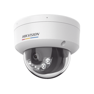 HIKVISION - [Dual Light + ColorVu] Domo IP 2 Megapixel / Lente 2.8 mm / 30 mts IR + 30 mts Luz Blanca / Micrófono Integrado / ACUSENSE Lite / Exterior IP67 / IK08 / dWDR / PoE / Micro SD