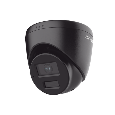 HIKVISION - [Dual Light] Turret IP 4 Megapixel / Color Negro /  Lente 2.8 mm / 30 mts IR + 30 mts Luz Blanca / Micrófono Integrado / ACUSENSE Lite / Exterior IP67 / H.265 / PoE / ONVIF / Micro SD