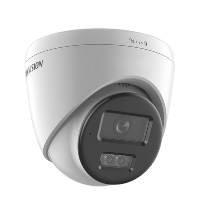 HIKVISION - [Dual Light] Turret IP 8 Megapixel (4K) / Lente 2.8 mm / 30 mts IR + 30 mts Luz Blanca / Micrófono Integrado / ACUSENSE Lite / Exterior IP67 / H.265 / PoE / ONVIF / Micro SD