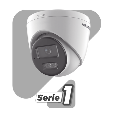 HIKVISION - [Dual Light] Turret IP 8 Megapixel (4K) / Lente 2.8 mm / 30 mts IR + 30 mts Luz Blanca / Micrófono Integrado / ACUSENSE Lite / Exterior IP67 / H.265 / PoE / ONVIF / Micro SD