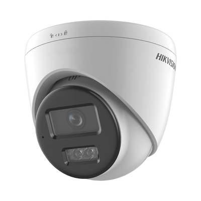HIKVISION - [Dual Light] Turret IP 8 Megapixel (4K) / Lente 2.8 mm / 30 mts IR + 30 mts Luz Blanca / Micrófono Integrado / ACUSENSE Lite / Exterior IP67 / H.265 / PoE / ONVIF / Micro SD