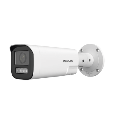 HIKVISION - Bala IP 4 Megapíxel / Lente Mot. 2.8 a 12 mm / Dual Light (50 mts IR + 50 mts Luz Blanca) / ACUSENSE Lite / Audio de Dos Vías /  Luz Intermitente y Alerta de Audio / Exterior IP67 / WDR 120 dB / PoE  / Micro SD