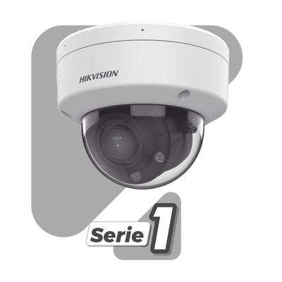 HIKVISION - Domo IP 4 Megapíxel / Lente Motorizado 2.8 a 12 mm / Dual Light (30 mts IR + 30 mts Luz Blanca) / ACUSENSE Lite / Microfono Integrado / Exterior IP67 / IK08 / WDR 120 dB / PoE  / Micro SD
