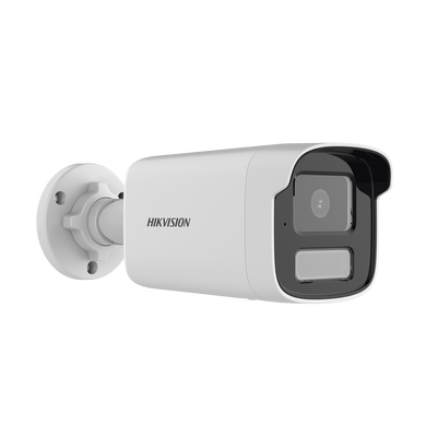 HIKVISION - [Dual Light] Bala IP 8 Megapixel  (4K) / Lente 4 mm / 50 mts IR + 50 mts Luz Blanca / Micrófono Integrado / ACUSENSE Lite / Exterior IP67 / H.265 / PoE  / Micro SD