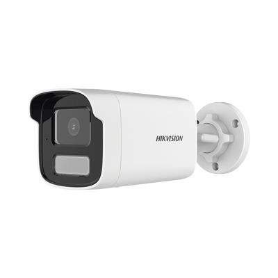HIKVISION - [Dual Light] Bala IP 8 Megapixel  (4K) / Lente 4 mm / 50 mts IR + 50 mts Luz Blanca / Micrófono Integrado / ACUSENSE Lite / Exterior IP67 / H.265 / PoE  / Micro SD