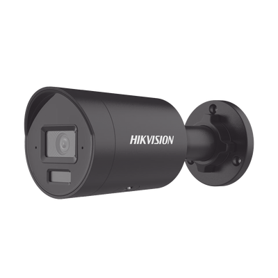 HIKVISION - [Dual Light + 2 Micrófonos Integrados] Bala IP 4 Megapixel / Color Negro / Lente 2.8 mm / 40 mts Luz Blanca + 40 mts IR / ACUSENSE / Exterior IP67 / WDR 120 dB / PoE / ONVIF / Micro SD / Metal / ACUSEEK