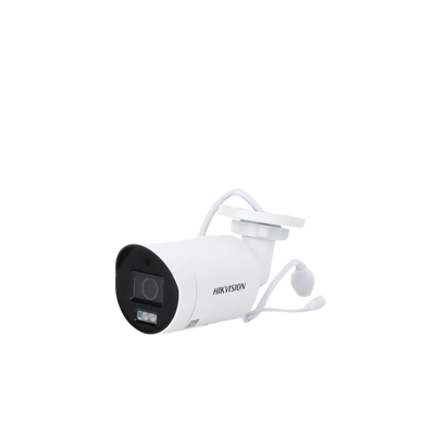 HIKVISION - [Dual Light + ColorVu] Bala IP 4 Megapixel / Lente 2.8 mm / 40 mts IR + 40 mts Luz Blanca /  Microfono Integrado / Exterior IP67 /   WDR 130 dB / ACUSENSE / Captura Facial /  PoE / ACUSEARCH