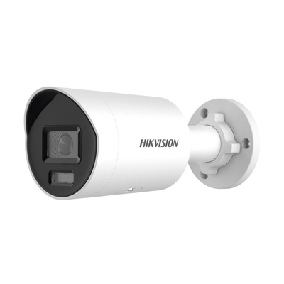 HIKVISION - [Dual Light + ColorVu] Bala IP 4 Megapixel / Lente 2.8 mm / 40 mts IR + 40 mts Luz Blanca /  Microfono Integrado / Exterior IP67 /   WDR 130 dB / ACUSENSE / Captura Facial /  PoE / ACUSEARCH