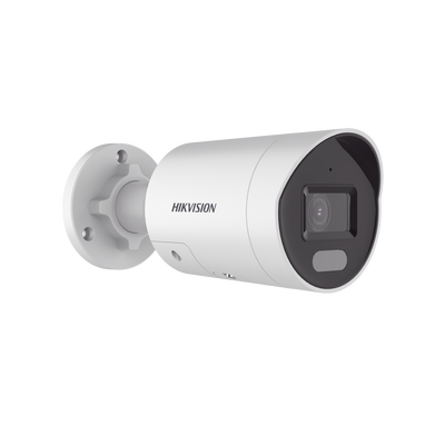 HIKVISION - [Dual Light + ColorVu] Bala IP 4 Megapixel / Lente 2.8 mm / 40 mts IR + 40 mts Luz Blanca / Microfono Integrado / Exterior IP67 / WDR 130 dB / Videoanaliticos (Filtro de Falsas Alarmas) / Captura Facial / PoE / ACUSEARCH