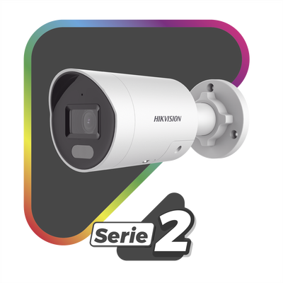 HIKVISION - [Dual Light + ColorVu] Bala IP 4 Megapixel / Lente 2.8 mm / 40 mts IR + 40 mts Luz Blanca / Microfono Integrado / Exterior IP67 / WDR 130 dB / Videoanaliticos (Filtro de Falsas Alarmas) / Captura Facial / PoE / ACUSEARCH