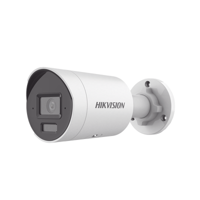HIKVISION - [Dual Light + 2 Micrófonos Integrados] Bala IP 6 Megapixel / Lente 2.8 mm / 40 mts Luz Blanca + 40 mts IR / ACUSENSE / Exterior IP67 / WDR 120 dB / PoE / ONVIF / Micro SD / Metal / ACUSEARCH