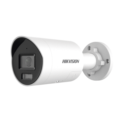 HIKVISION - [Dual Light + ColorVu] Bala IP 8 Megapixel (4K) / Lente 2.8 mm / 40 mts IR + 40 mts Luz Blanca / Exterior IP67 / Luz Intermitente y Alerta de Audio / Micrófono Integrado / ACUSENSE / Metal / ACUSEARCH