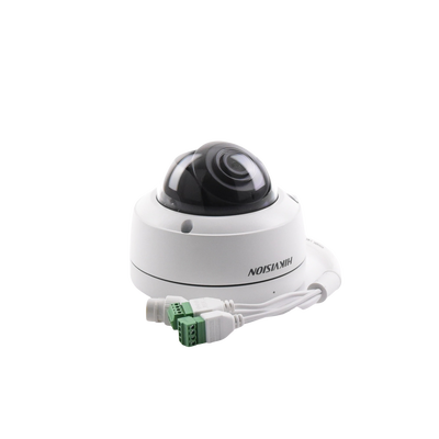 HIKVISION - Domo IP 4 Megapixel / Imagen a Color 24/7 / PoE / Lente 2.8 mm / Exterior IP67 / IK10 / WDR 130 dB / PoE / Micrófono Integrado / Videoanaliticos (Filtro de Falsas Alarmas)  / Entrada y Salida de Audio y Alarmas / MicroSD / ACUSEARCH