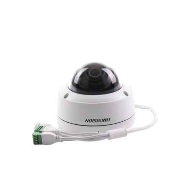 HIKVISION - Domo IP 4 Megapixel / Imagen a Color 24/7 / PoE / Lente 2.8 mm / Exterior IP67 / IK10 / WDR 130 dB / PoE / Micrófono Integrado / Videoanaliticos (Filtro de Falsas Alarmas)  / Entrada y Salida de Audio y Alarmas / MicroSD / ACUSEARCH