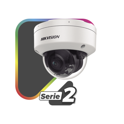 HIKVISION - [Dual Light + ColorVu] Domo IP 8 Megapixel / Lente 2.8 mm / 30 mts IR + 30 mts Luz Blanca /  Microfono Integrado / E-S de Audio / Exterior IP67 /   WDR 130 dB / Videoanaliticos (Filtro de Falsas Alarmas) / Captura Facial / ACUSEARCH