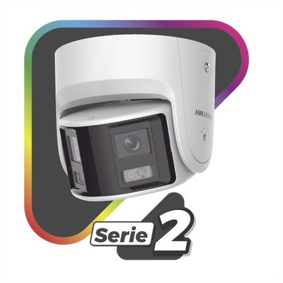HIKVISION - [FlexVu] [PROTECCIÓN ACTIVA] Turret IP 4 Megapixel / 2 Lentes de 2.8 mm (Imagen Panorámica 180°) / 30 mts IR / Exterior IP67 / Luz Intermitente y Alerta de Audio / Audio Bidireccional / ACUSENSE / WDR 120 dB / Micro SD