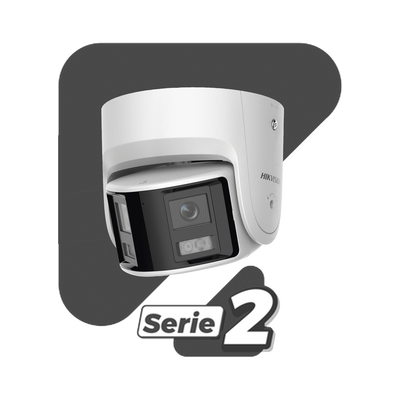 HIKVISION - [FlexVu] [PROTECCIÓN ACTIVA] Turret IP 4 Megapixel / 2 Lentes de 2.8 mm (Imagen Panorámica 180°) / 30 mts IR / Exterior IP67 / Luz Intermitente y Alerta de Audio / Audio Bidireccional / ACUSENSE / WDR 120 dB / Micro SD