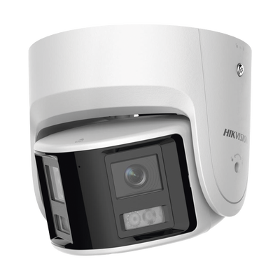 HIKVISION - [FlexVu] [PROTECCIÓN ACTIVA] Turret IP 4 Megapixel / 2 Lentes de 2.8 mm (Imagen Panorámica 180°) / 30 mts IR / Exterior IP67 / Luz Intermitente y Alerta de Audio / Audio Bidireccional / ACUSENSE / WDR 120 dB / Micro SD